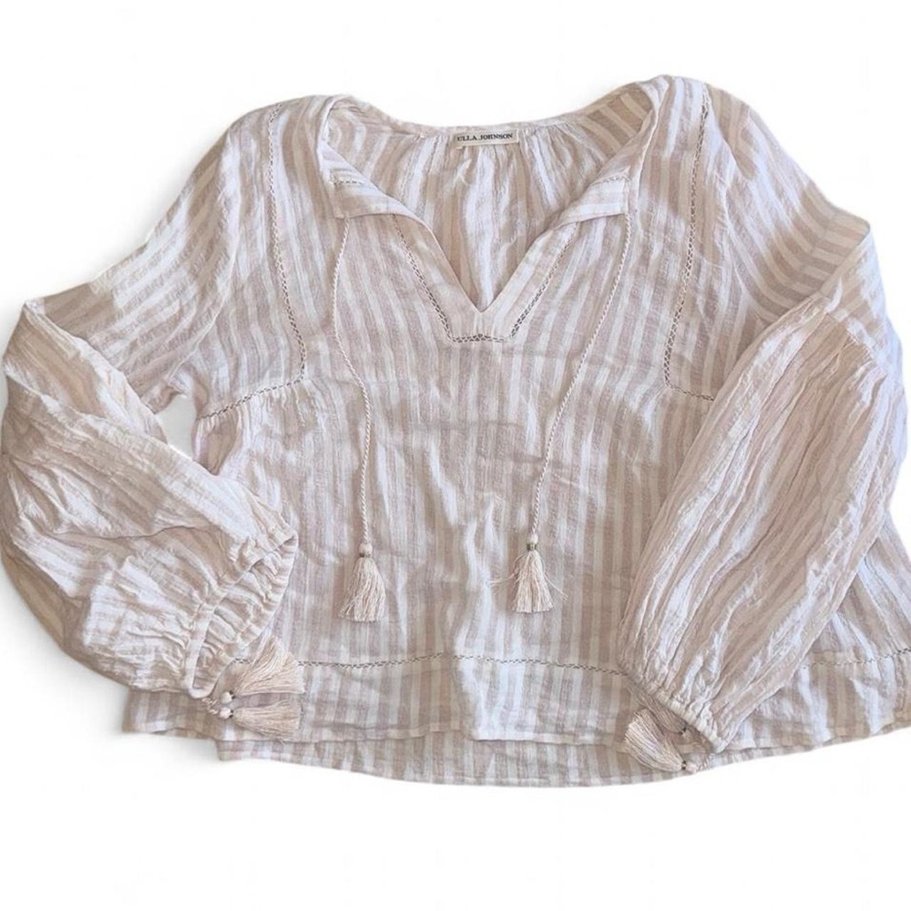 Ulla Johnson Pink Striped Blouse